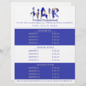 Aangepaste lijst met serviceprijzen voor kleurenha briefhoofd (Voorkant / Achterkant)