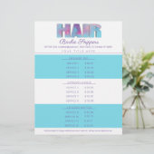 Aangepaste lijst met serviceprijzen voor kleurenha briefhoofd (Staand voorkant)