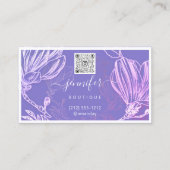 Aangepaste Lijst QR Code Aangepast Logo Lila Visitekaartje (Achterkant)