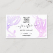 Aangepaste Lijst QR Code Aangepast Logo Roze Wit Visitekaartje (Achterkant)