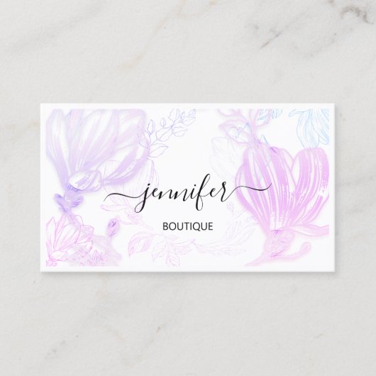 Aangepaste Lijst QR Code Aangepast Logo Roze Wit Visitekaartje (Voorkant)