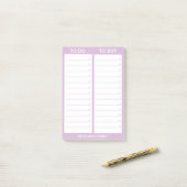 Aangepaste lijst - Te doen, te kopen - Lavender Post-it® Notes (Op bureau)