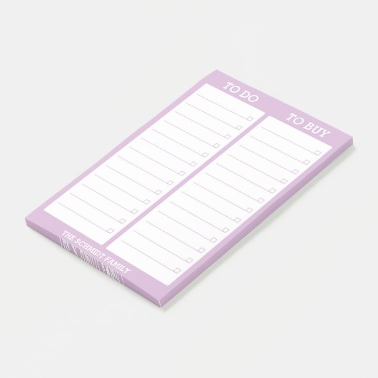 Aangepaste lijst - Te doen, te kopen - Lavender Post-it® Notes (Schuin)