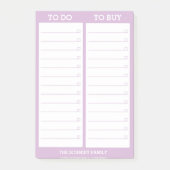 Aangepaste lijst - Te doen, te kopen - Lavender Post-it® Notes (Voorkant)