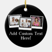 Aangepaste Lijst voor 3-fotomomentopnamen Aangepas Keramisch Ornament (Achterkant)