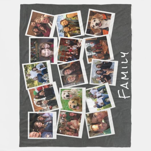 Aangepaste Lijsten voor 16 fotocollage Fleece Deken (Voorkant)