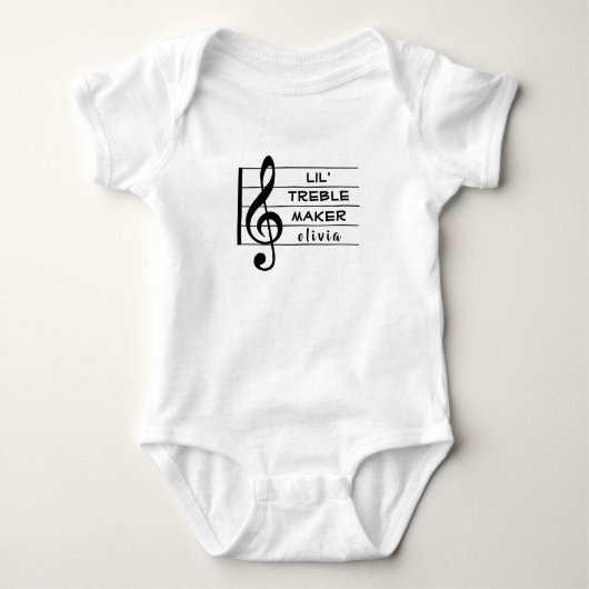 Aangepaste Lil Treble Maker Muziek Ontwerp Romper (Voorkant)