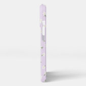 Aangepaste lila bloementelefoonhoesje iPhone hoesje (Linkerkant)