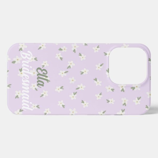Aangepaste lila bloementelefoonhoesje iPhone hoesje (Achterkant horizontaal)