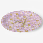 Aangepaste Lila en Gold Mermaid Scales Papieren Bordje (Gekanteld)