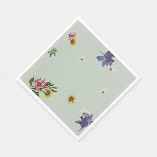 Aangepaste Lila Floral Sage Garden Party servetten (Hoek)