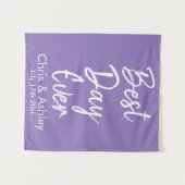 Aangepaste Lila Paarse bruiloft achtergrond beste Wandkleed (Voorkant (horizontaal))