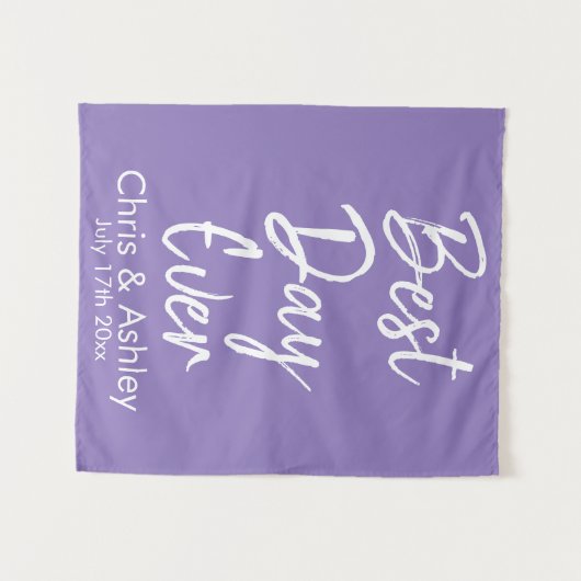 Aangepaste Lila Paarse bruiloft achtergrond beste Wandkleed (Voorkant (horizontaal))