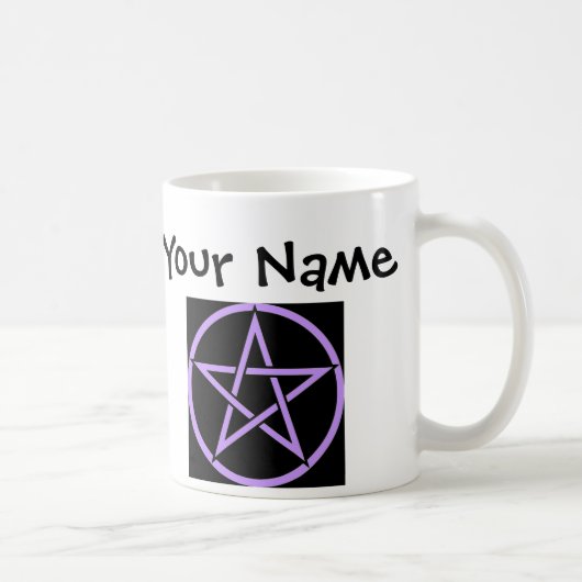 Aangepaste Lila Pentagram/Pentacle Wiccan-Mok Koffiemok (Rechts)