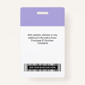 Aangepaste Lila werknemer Foto-ID Logo-naambadge Badge (Achterkant)