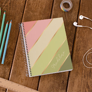 Aangepaste Lime Varens Groen Blush Roze Roze Kunst Notitieboek