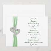 Aangepaste Limoen Hearts Bachelorette Feestuitnodi Kaart (Voorkant / Achterkant)