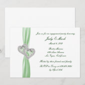 Aangepaste Limoen Hearts Engagement Party Uitnodig Kaart (Voorkant / Achterkant)