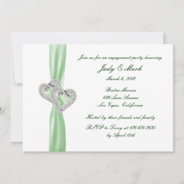 Aangepaste Limoen Hearts Engagement Party Uitnodig Kaart
