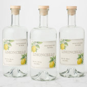 Aangepaste Limoncello Label met Waterverf Citroene Likeurfles Etiket (Flessen)