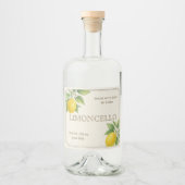 Aangepaste Limoncello Label met Waterverf Citroene Likeurfles Etiket (Voorkant)