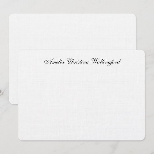 Aangepaste Linen Flat Note Kaart Notitiekaartje (Voorkant / Achterkant)