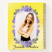 Aangepaste Linkshandige Gele Bloemen Meisjes Foton Notitieboek (Achterkant)