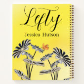 Aangepaste Linkshandige Gele Bloemen Naam Gift Gir Notitieboek (Achterkant)