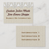 Aangepaste linnen grote Visitekaartjes (Voorkant / Achterkant)