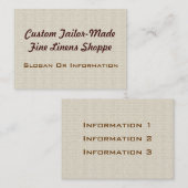 Aangepaste linnen grote Visitekaartjes (Voorkant / Achterkant)