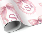 Aangepaste lint met initiële roze strik cadeaupapier (Rol Hoek)