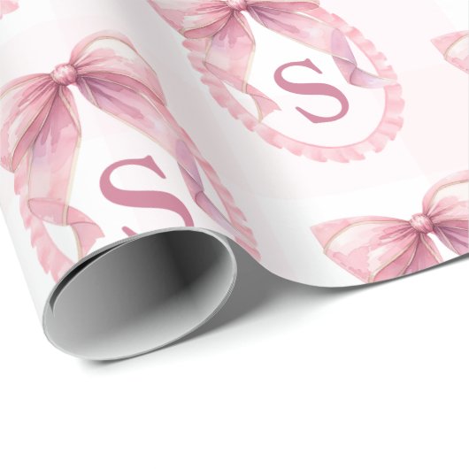 Aangepaste lint met initiële roze strik cadeaupapier (Rol Hoek)