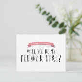 Aangepaste lintkleur - Bloemenmeisje Proposal Briefkaart (Staand voorkant)