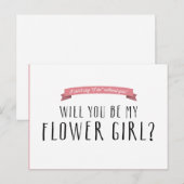 Aangepaste lintkleur - Bloemenmeisje Proposal Briefkaart (Voorkant / Achterkant)