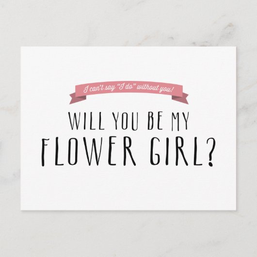Aangepaste lintkleur - Bloemenmeisje Proposal Briefkaart (Voorkant)