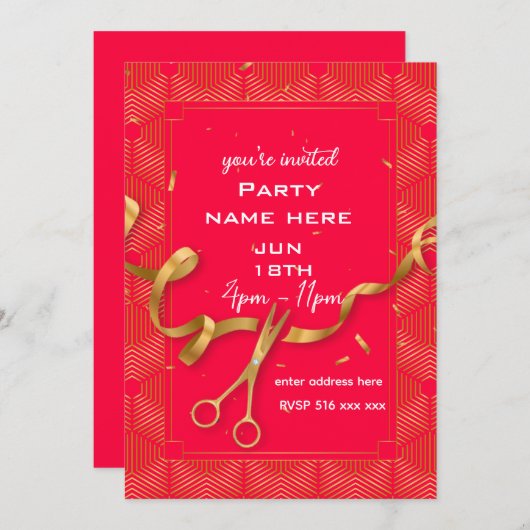 Aangepaste lintsnijuitnodiging personaliseren kaart (Voorkant / Achterkant)