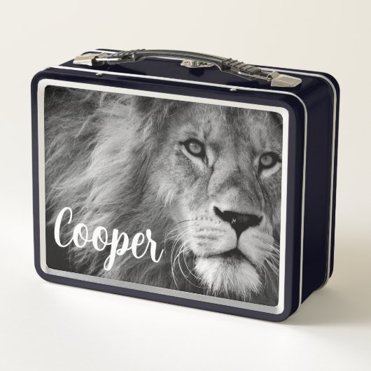 Aangepaste lion Aangepaste naam Photo Lunch Box (Achterkant)
