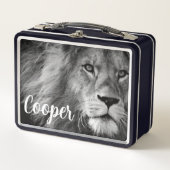 Aangepaste lion Aangepaste naam Photo Lunch Box (Voorkant)