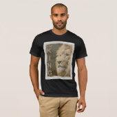 Aangepaste lion elegant moderne zwarte Sjabloon T-shirt (Voorkant volledig)