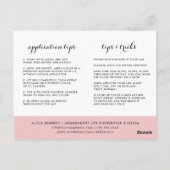 Aangepaste lip Product Distributor Tips & Tricks Briefkaart (Achterkant)