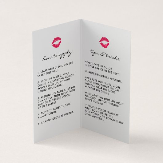 Aangepaste lip Product Distributor Tips & Tricks Visitekaartje (Binnen)
