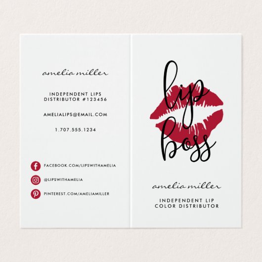 Aangepaste lip Product Distributor Tips & Tricks Visitekaartje (Buitenkant ongevouwen)