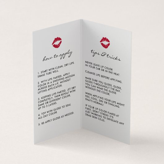Aangepaste lip Product Distributor Tips & Tricks Visitekaartje (Binnen)