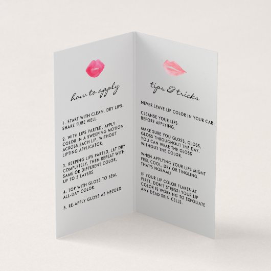 Aangepaste lip Product Distributor Tips & Tricks Visitekaartje (Binnen)