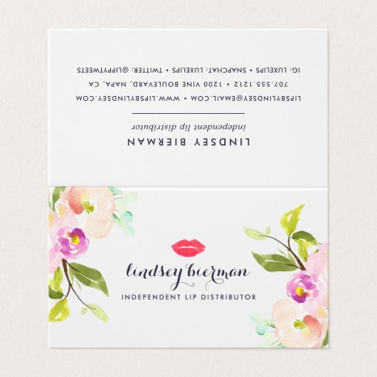 Aangepaste lip Product Distributor Tips & Tricks Visitekaartje (Buitenkant ongevouwen)