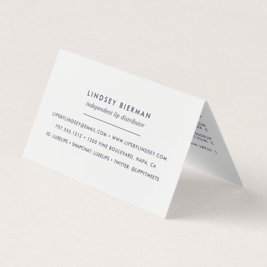 Aangepaste lip Product Distributor Tips & Tricks Visitekaartje (Achterkant)