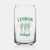 Aangepaste Lissabon Portugal Est Tekst Wit Blikvorm Glas (Achterkant)