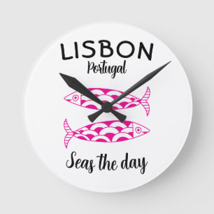 Aangepaste Lissabon Portugal Kustreis Groene vis Ronde Klok