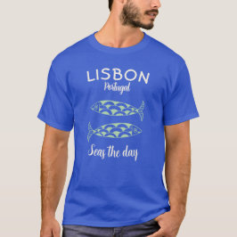 Aangepaste Lissabon Portugal Kustreis Groene vis T-shirt
