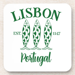 Aangepaste Lissabon Portugal Tekst Groen Bier Onderzetter